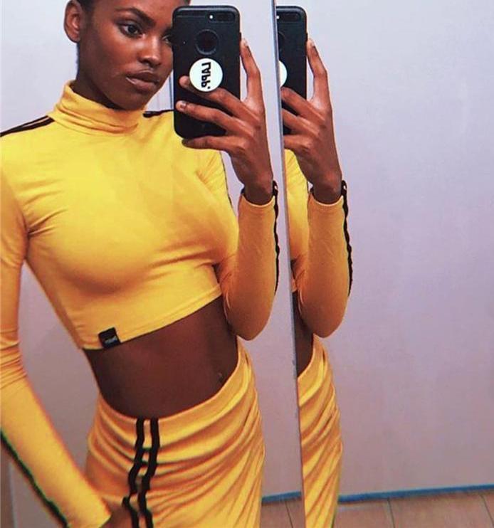 Kill Bill Two Piece Long Sleeve Shirt And Skirt by White Market