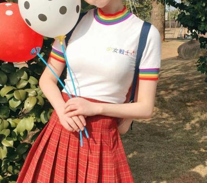 Rainbow Collar "Youth" Top by White Market