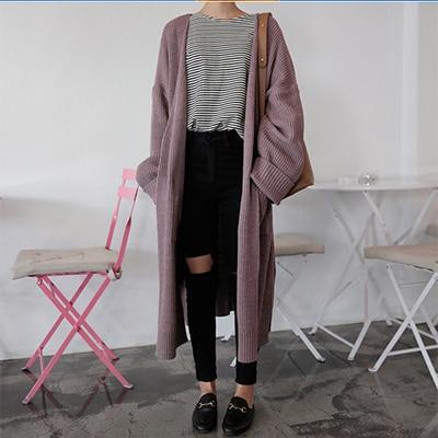 Long Knit Unisex Cardigan by White Market