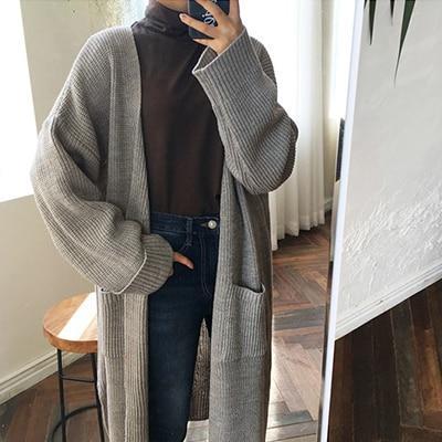 Long Knit Unisex Cardigan by White Market