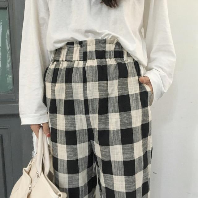 Plaid Wide Leg Weekend Pants by White Market