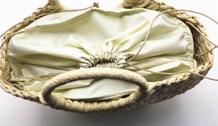 Half Crescent Woven Straw Beach Bag by White Market