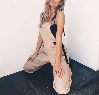 Khaki Cargo Overalls by White Market