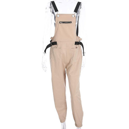 Khaki Cargo Overalls by White Market