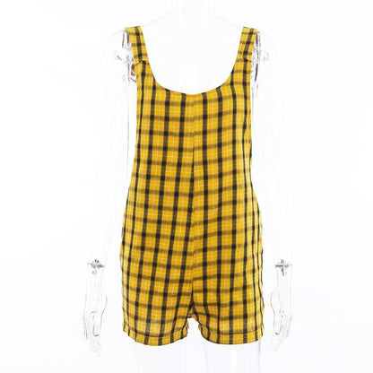 Plaid Overalls by White Market