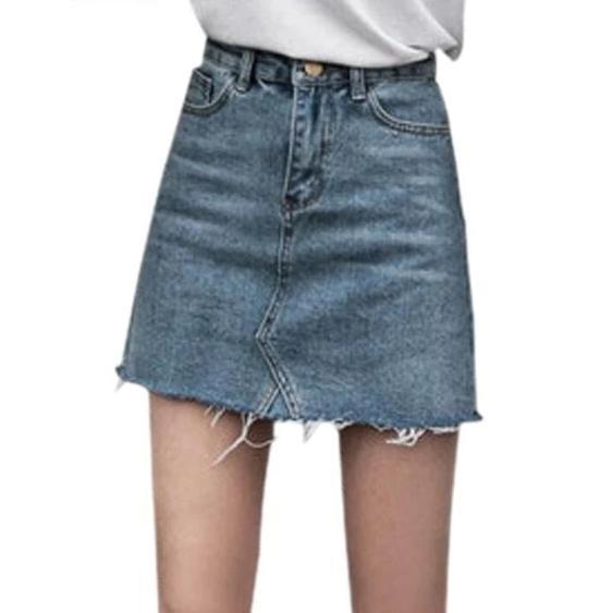 High Waisted Denim Skirt by White Market