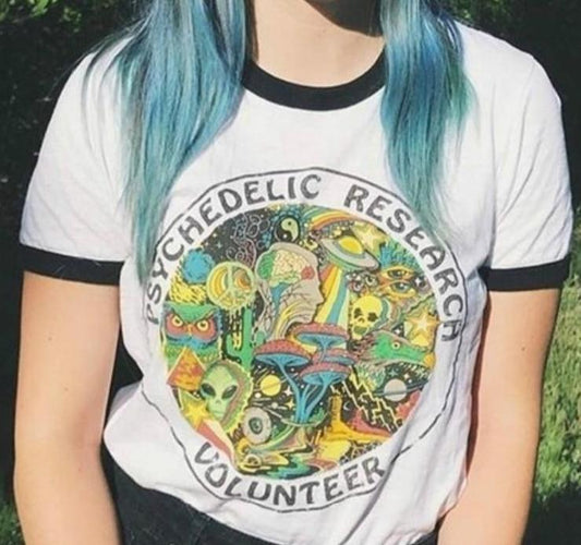 Psychedelic Research Volunteer Ringer Tee by White Market