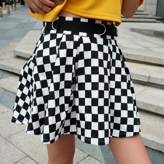 Checkered Mini Skirt by White Market