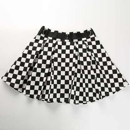 Checkered Mini Skirt by White Market