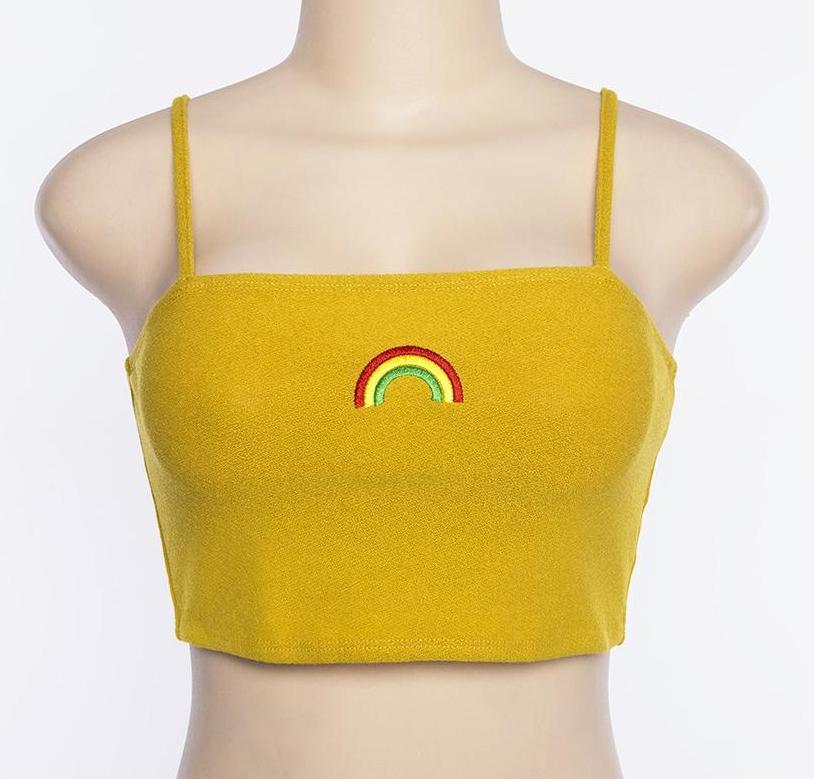 Rainbow Embroidered Camis Top by White Market