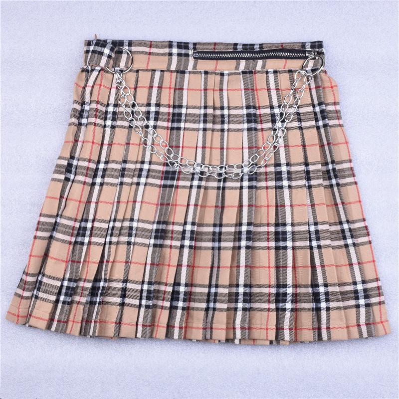 Plaid Skirt With Chain by White Market