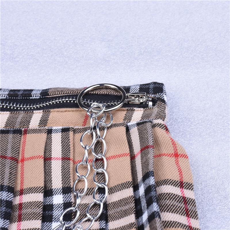 Plaid Skirt With Chain by White Market