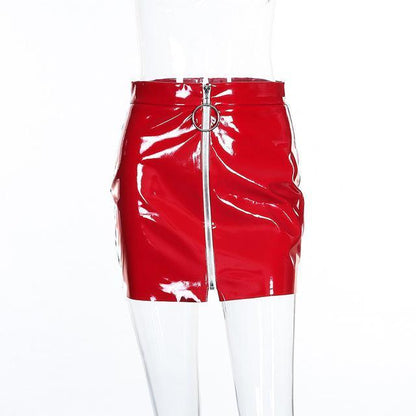 High Waisted Shiny PU Skirts by White Market