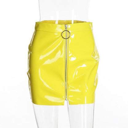 High Waisted Shiny PU Skirts by White Market