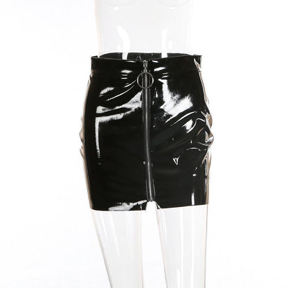 High Waisted Shiny PU Skirts by White Market