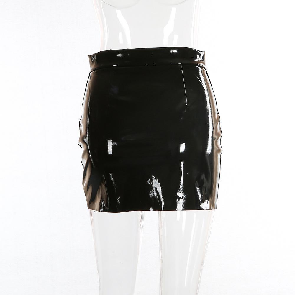 High Waisted Shiny PU Skirts by White Market