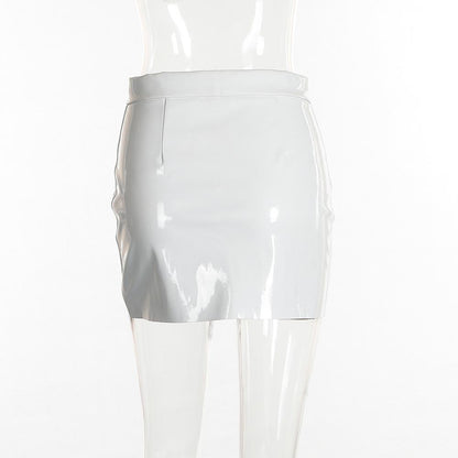 High Waisted Shiny PU Skirts by White Market