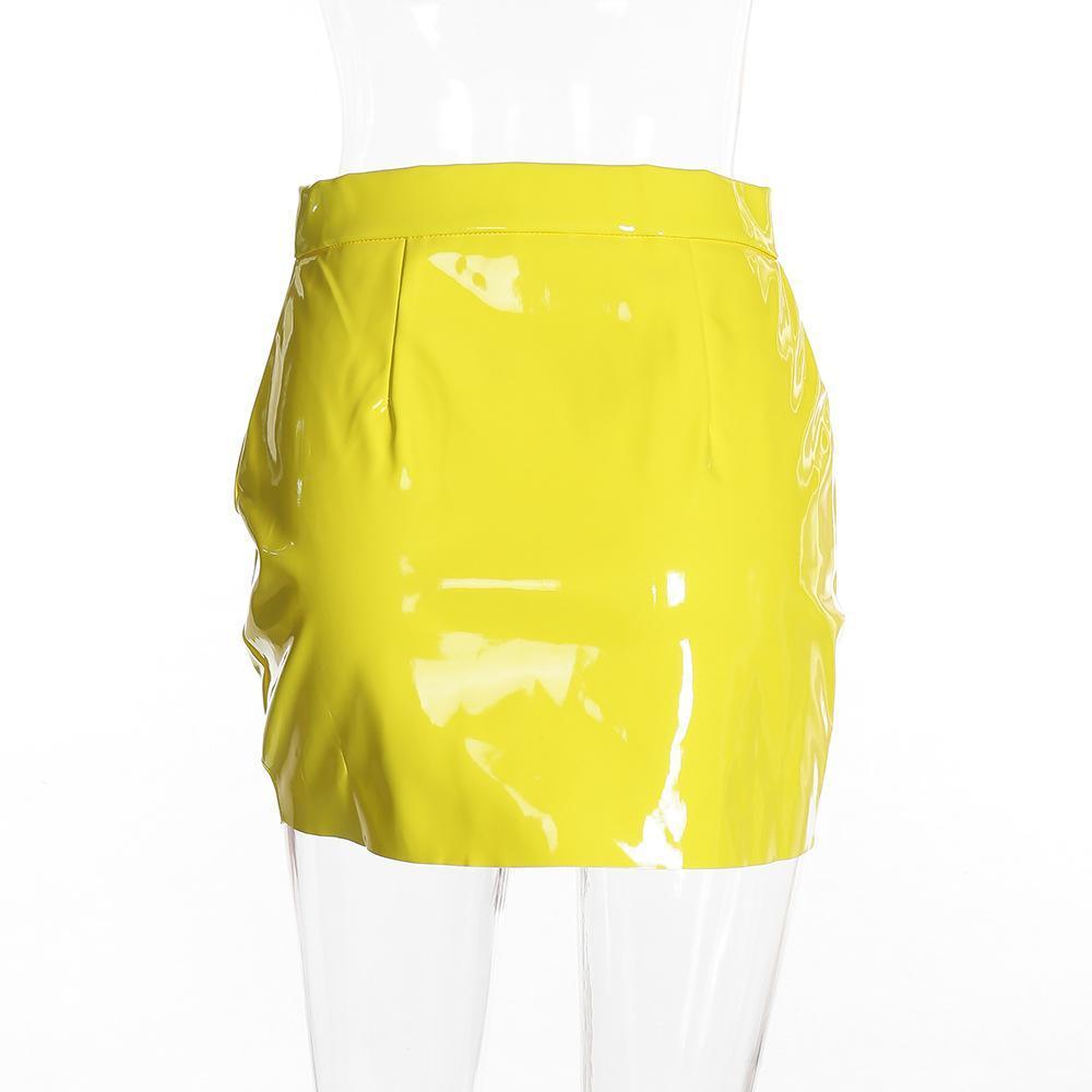 High Waisted Shiny PU Skirts by White Market
