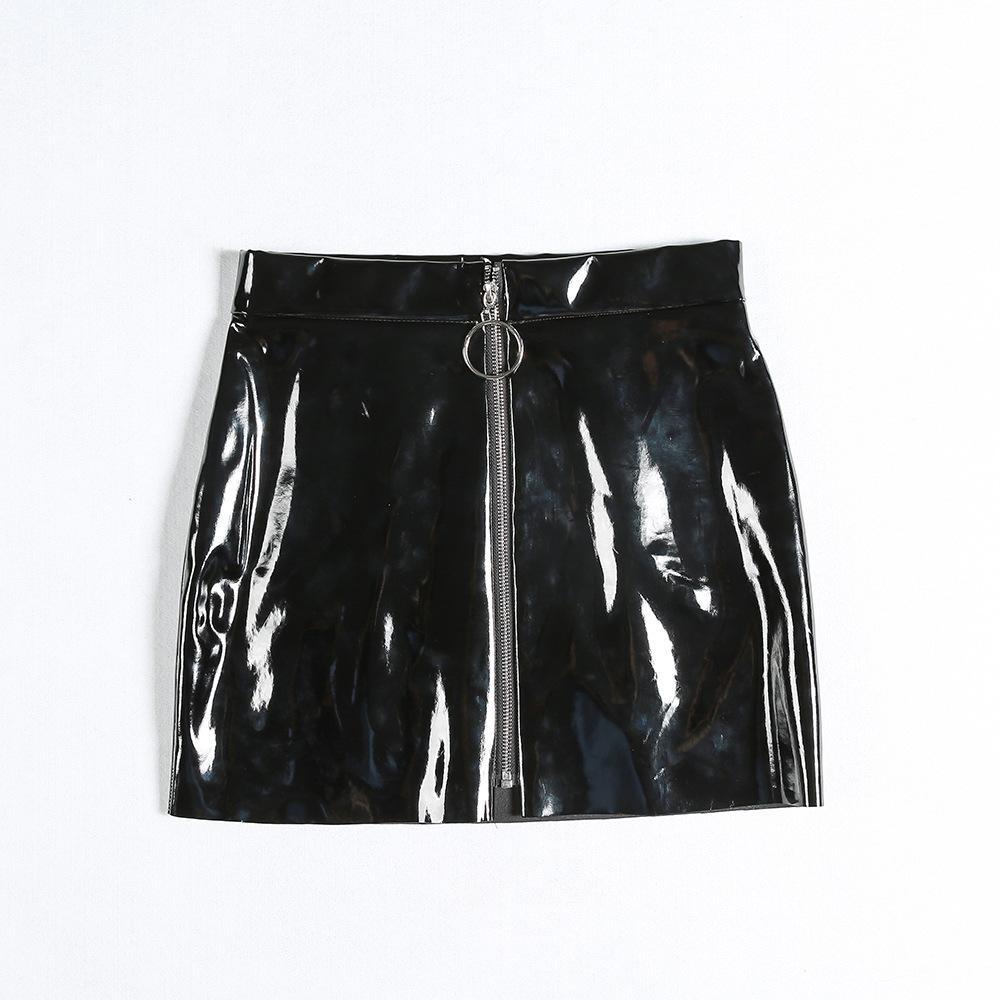 High Waisted Shiny PU Skirts by White Market