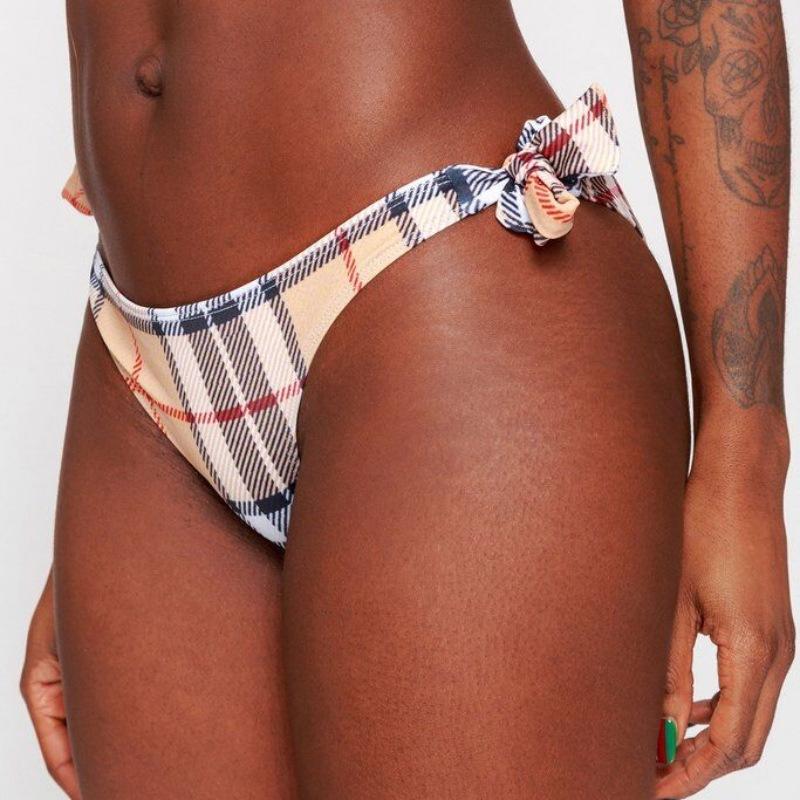 Plaid Two Piece Bra Briefs Set by White Market