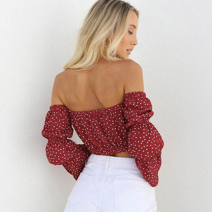 Off The Shoulder Boho Puff Sleeve Top by White Market