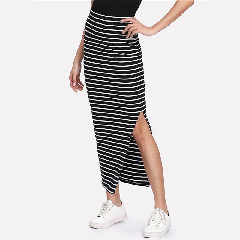 Striped Maxi Skirt by White Market