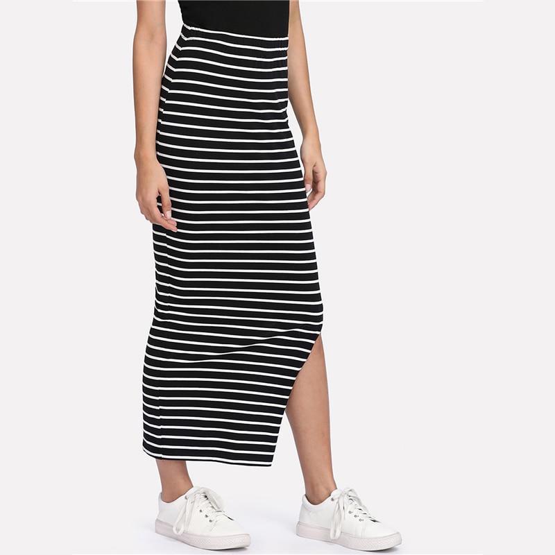 Striped Maxi Skirt by White Market