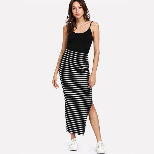 Striped Maxi Skirt by White Market