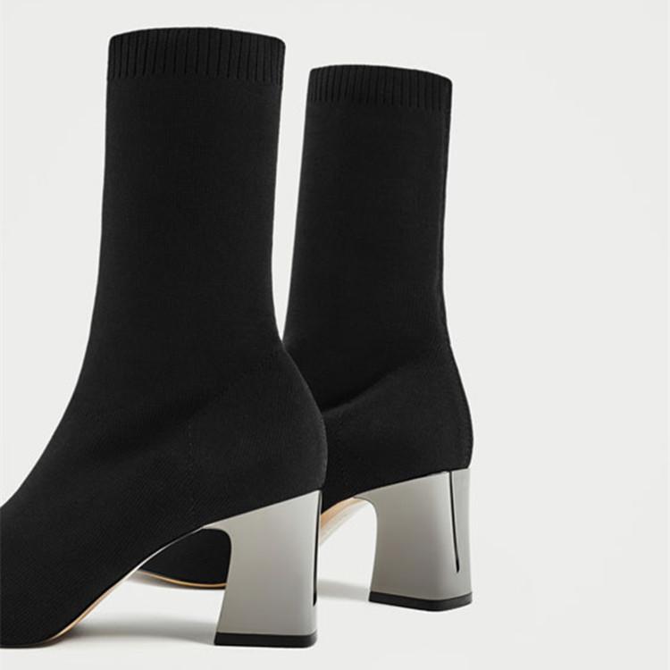 Minimal High Heel Sock Boot by White Market