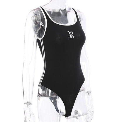 "R" Sporty Bodysuit by White Market