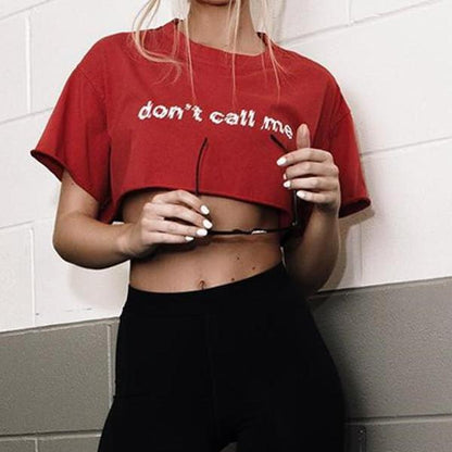 "Don't Call Me" Oversized Crop Top by White Market