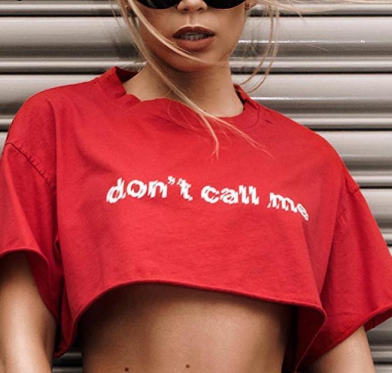 "Don't Call Me" Oversized Crop Top by White Market