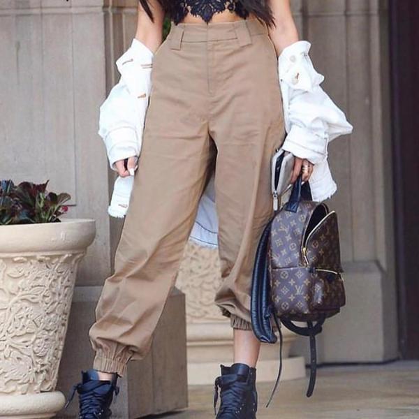 Khaki High Waisted Cargo Pants by White Market