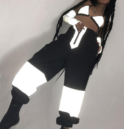 3M Reflective High Waisted Trousers by White Market