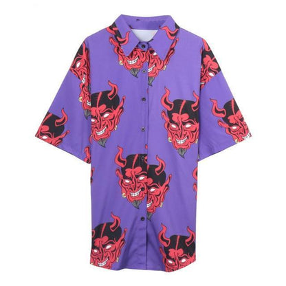 Devil Button Up Top by White Market