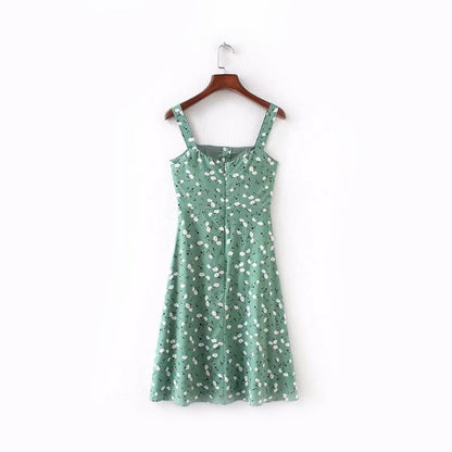 Green Floral Midi Dress by White Market