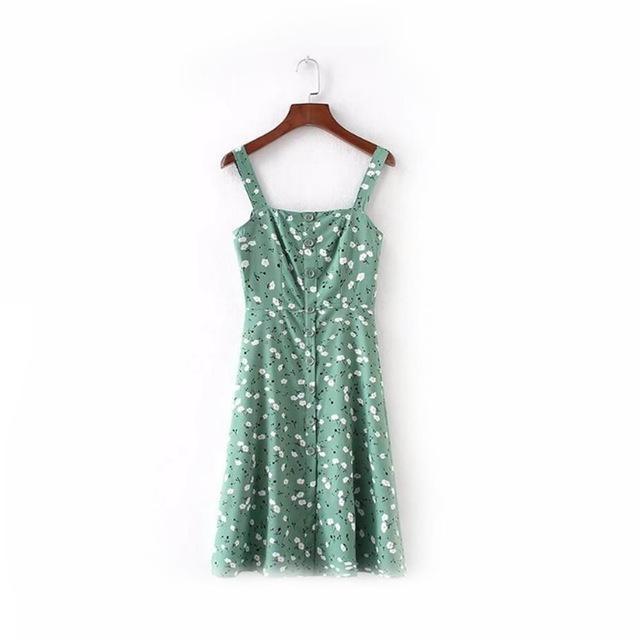 Green Floral Midi Dress by White Market