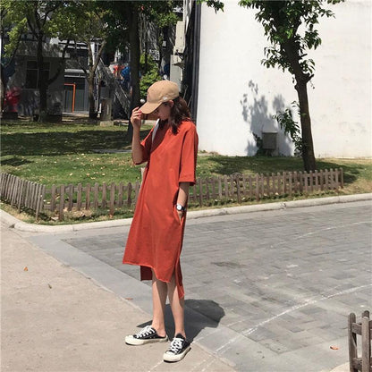 Oversized Basic Tee Shirt Dress by White Market