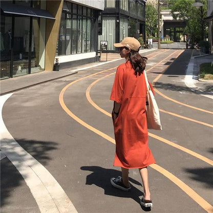 Oversized Basic Tee Shirt Dress by White Market