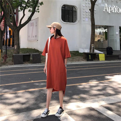 Oversized Basic Tee Shirt Dress by White Market