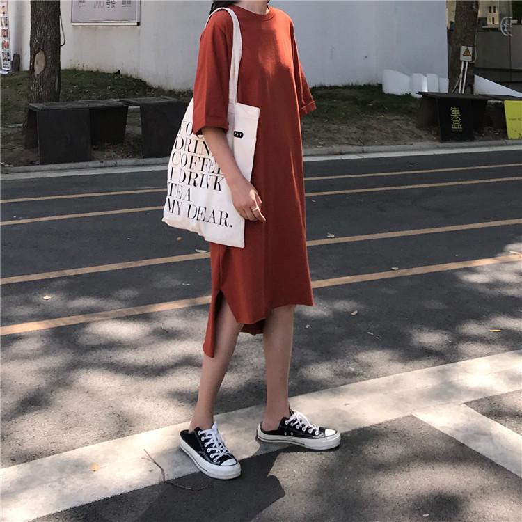 Oversized Basic Tee Shirt Dress by White Market