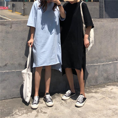 Oversized Basic Tee Shirt Dress by White Market