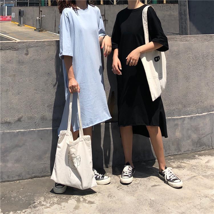 Oversized Basic Tee Shirt Dress by White Market