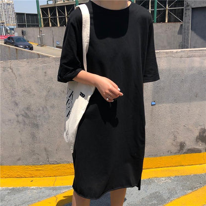 Oversized Basic Tee Shirt Dress by White Market