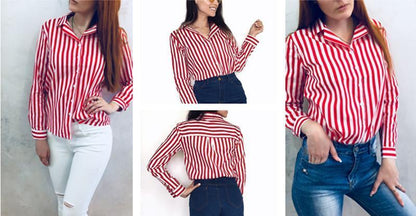 Striped Long Sleeved Blouse by White Market