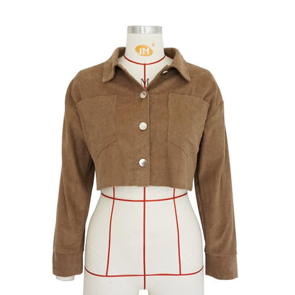 Cropped Corduroy Jacket by White Market