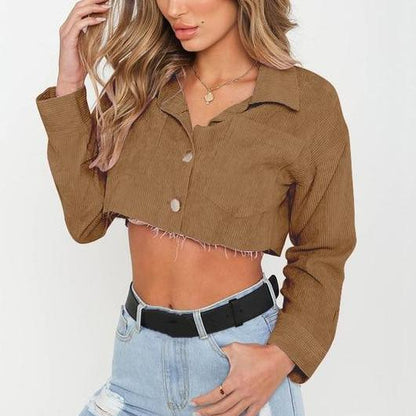 Cropped Corduroy Jacket by White Market