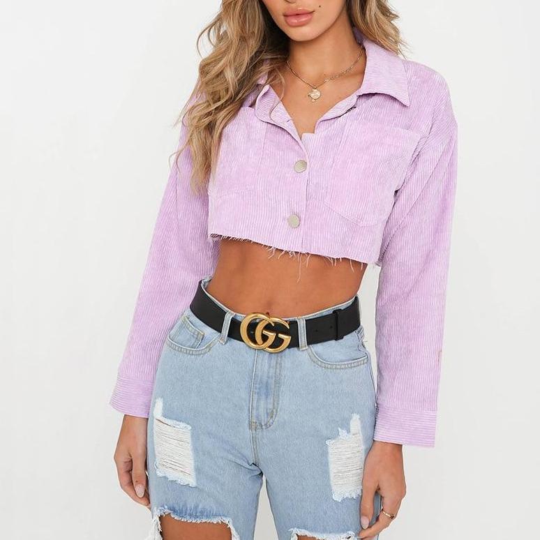 Cropped Corduroy Jacket by White Market