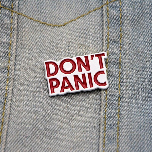 "Don't Panic" Enamel Pin by White Market