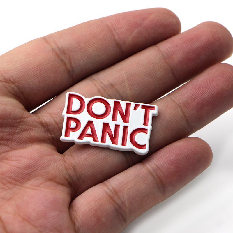 "Don't Panic" Enamel Pin by White Market